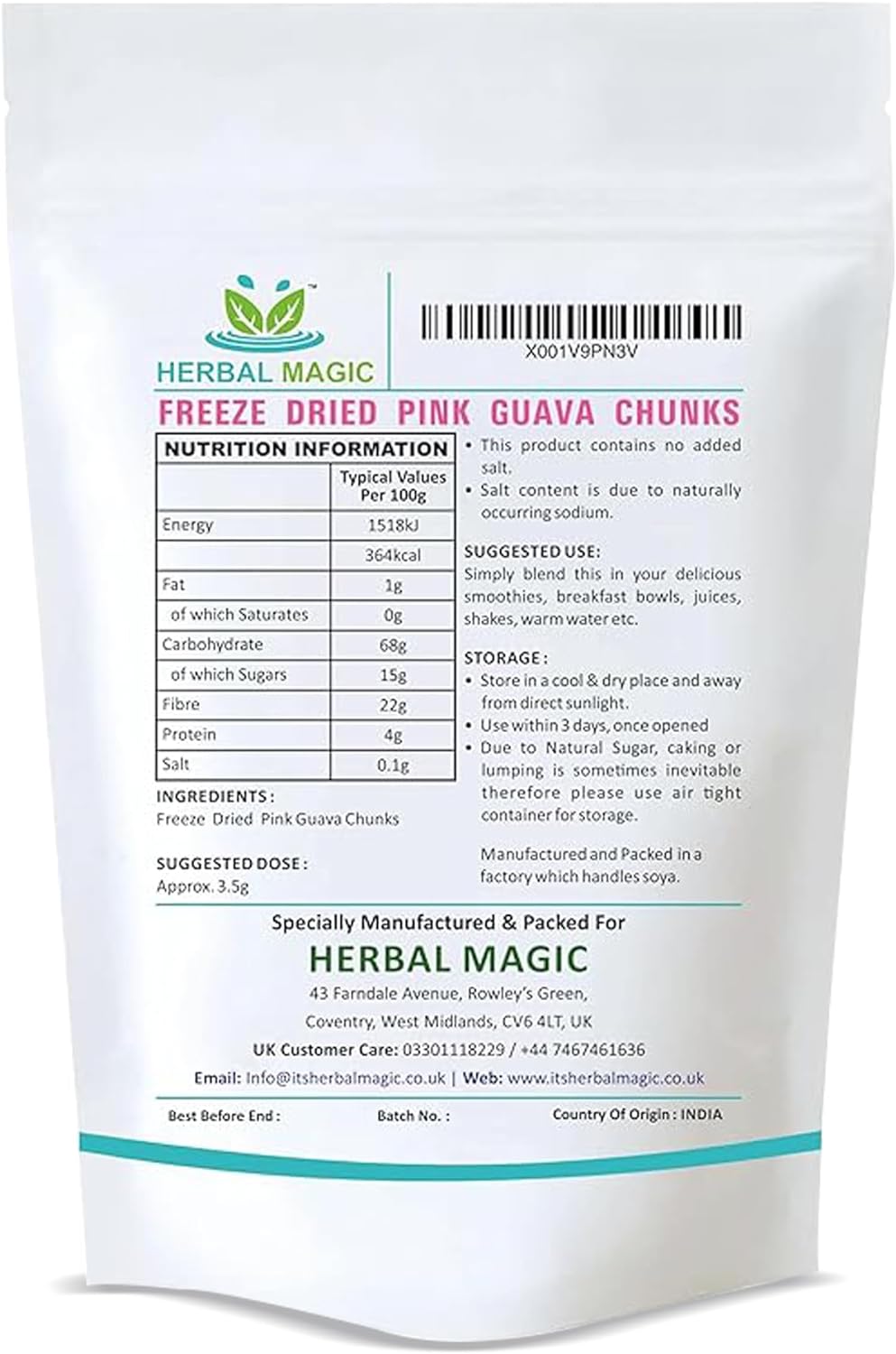 Freeze Dried Pink Guava Chunks