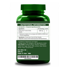 Natural Prickly Pear Fruit and Pads Capsules