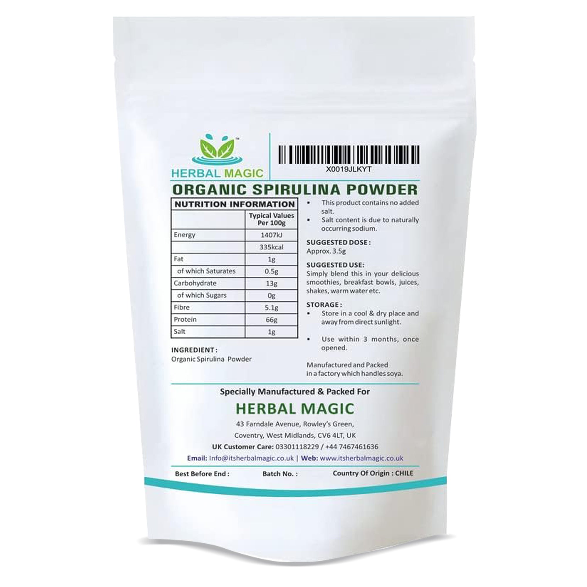 Organic Green Spirulina Powder
