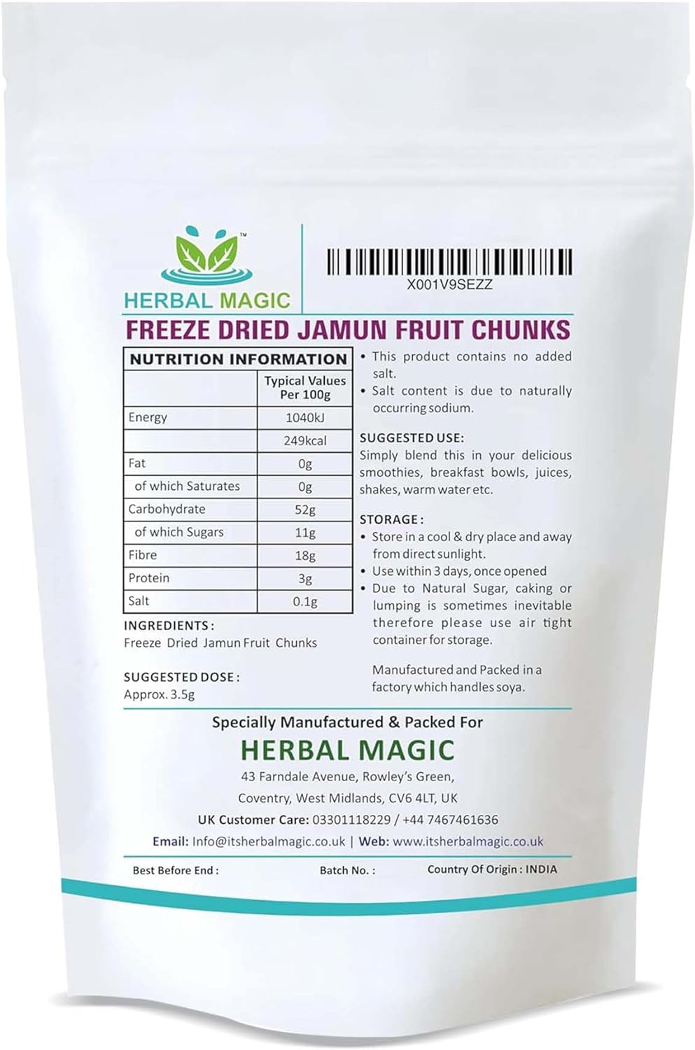 Freeze Dried Jamun Fruit Chunks