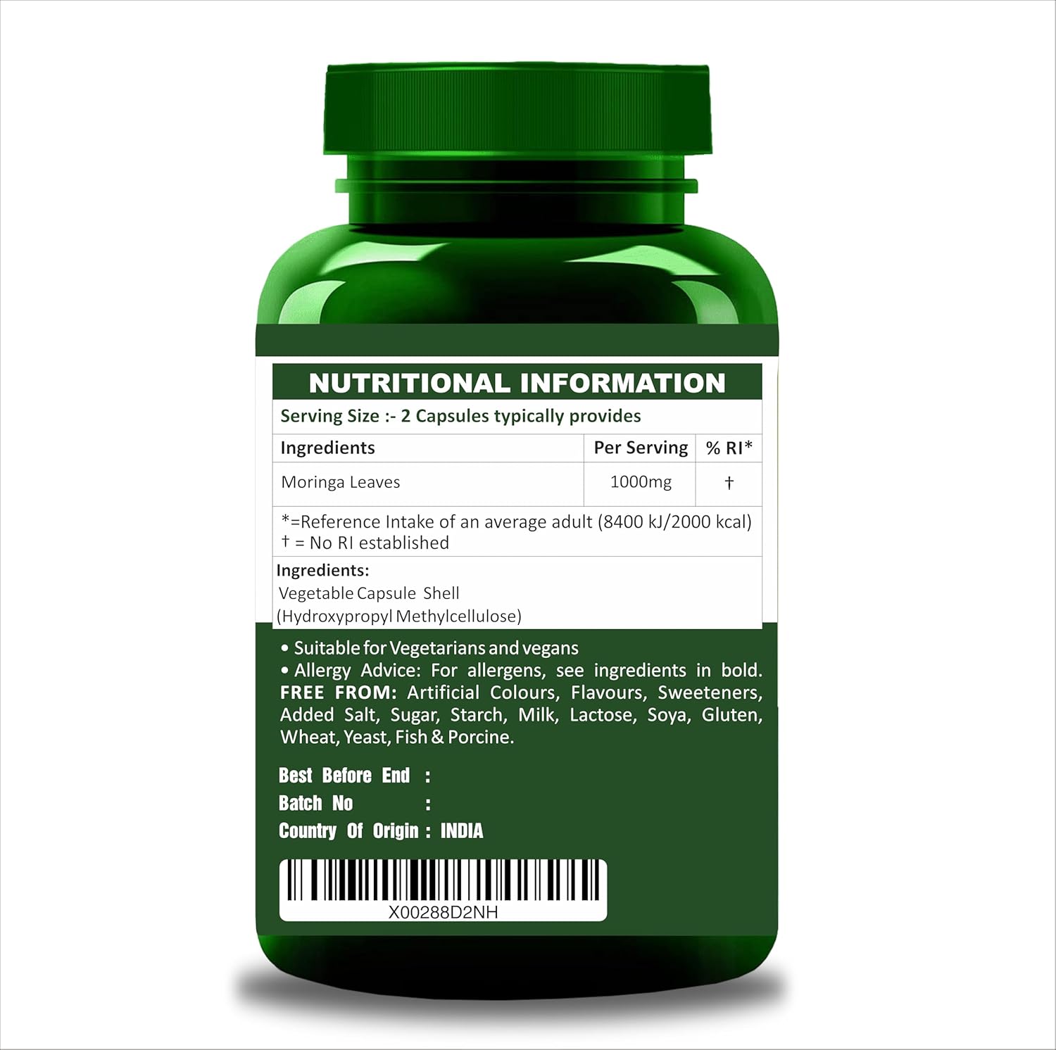 Moringa Leaves Powder Capsules