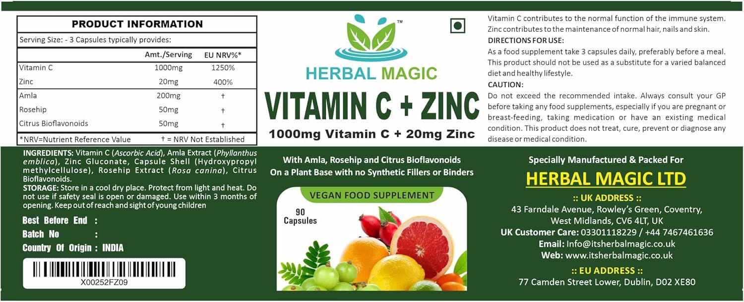 Vitamin C + Zinc Supplement capsules