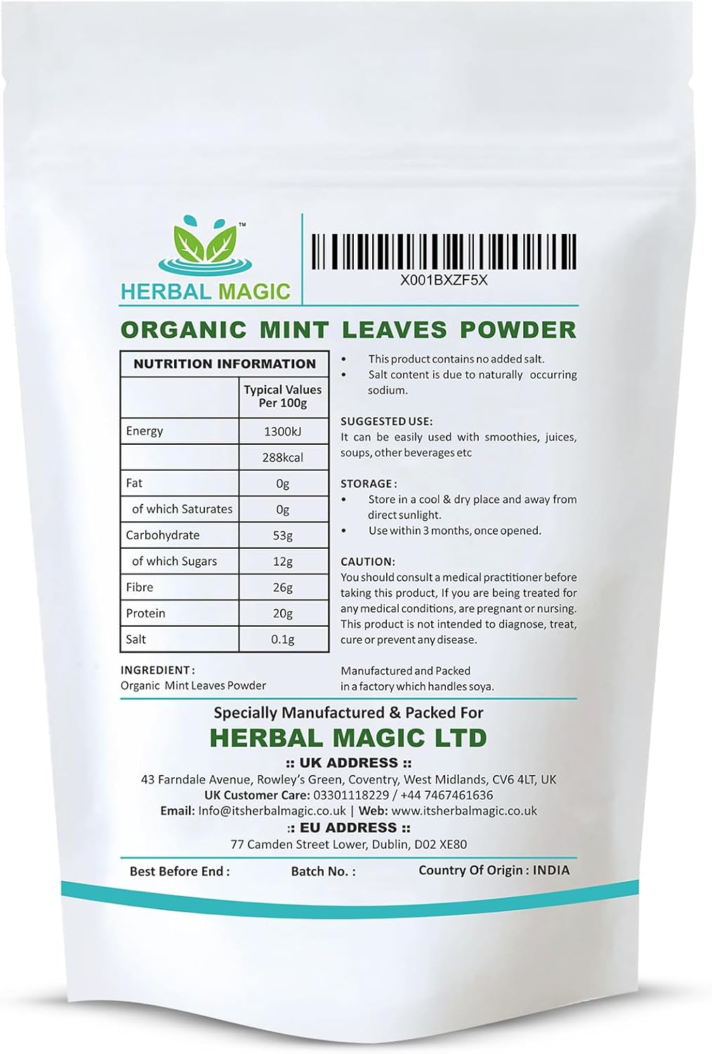 Organic Mint Leaves Powder