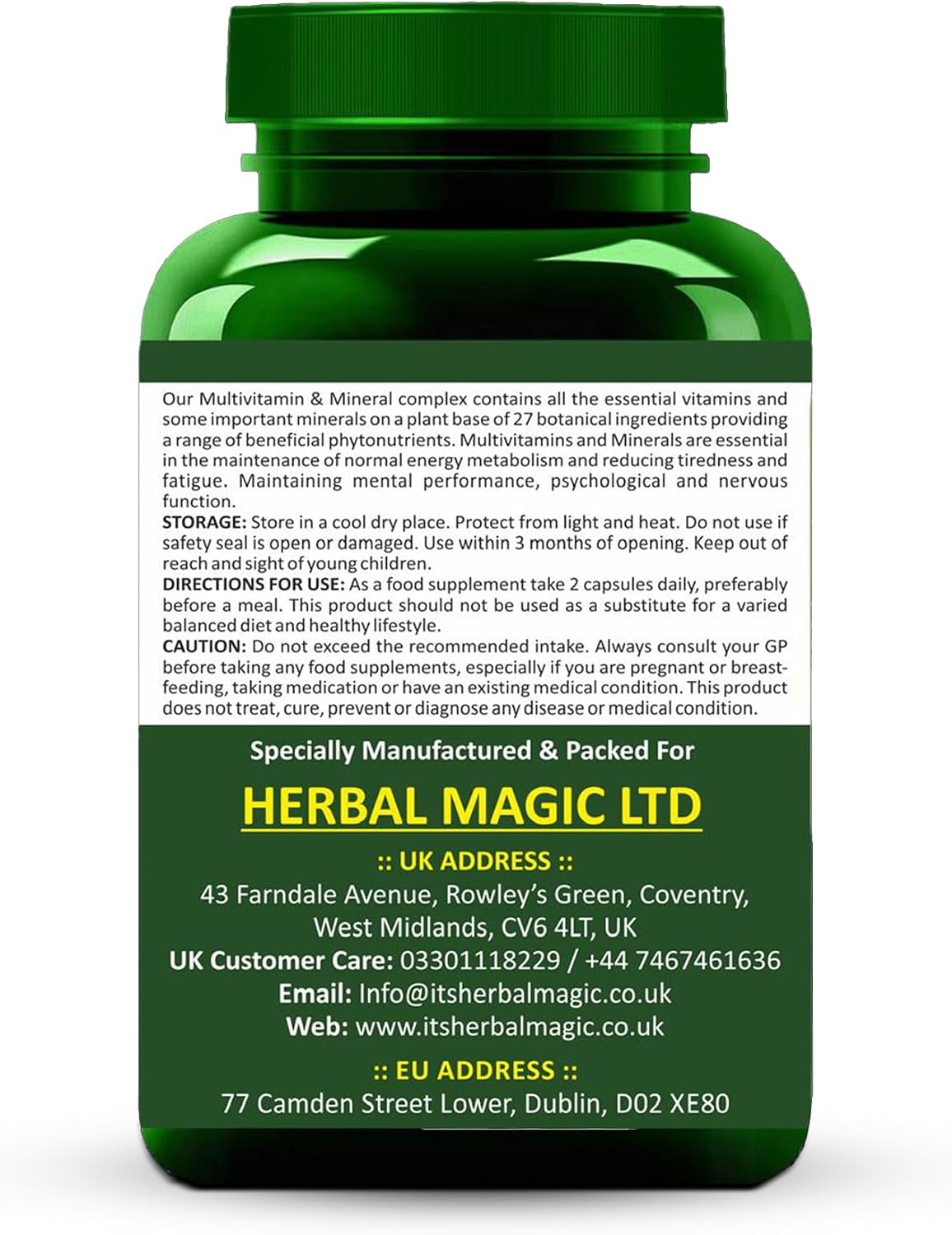 Natural Full Spectrum Wholefood Multivitamin Capsules