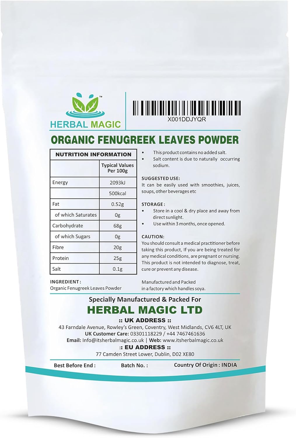 Organic Fenugreek Leaves Methi Powder