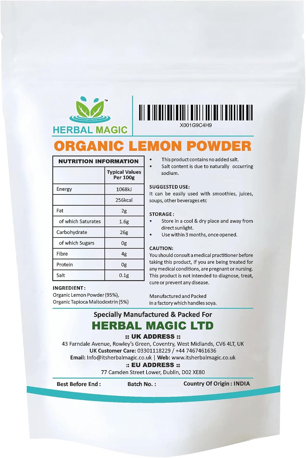 Organic Lemon juice Powder