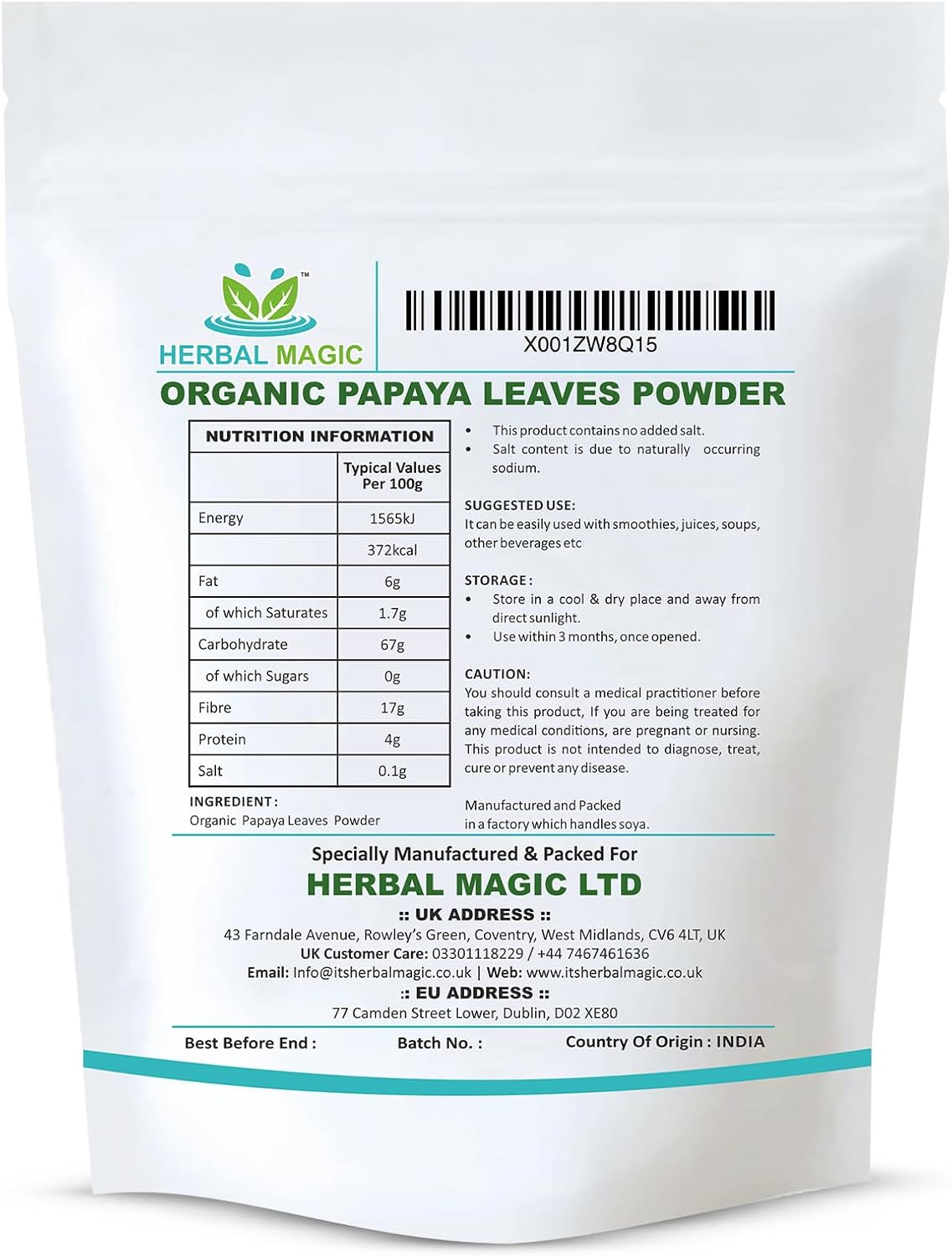 Organic Papaya Leaves Powder