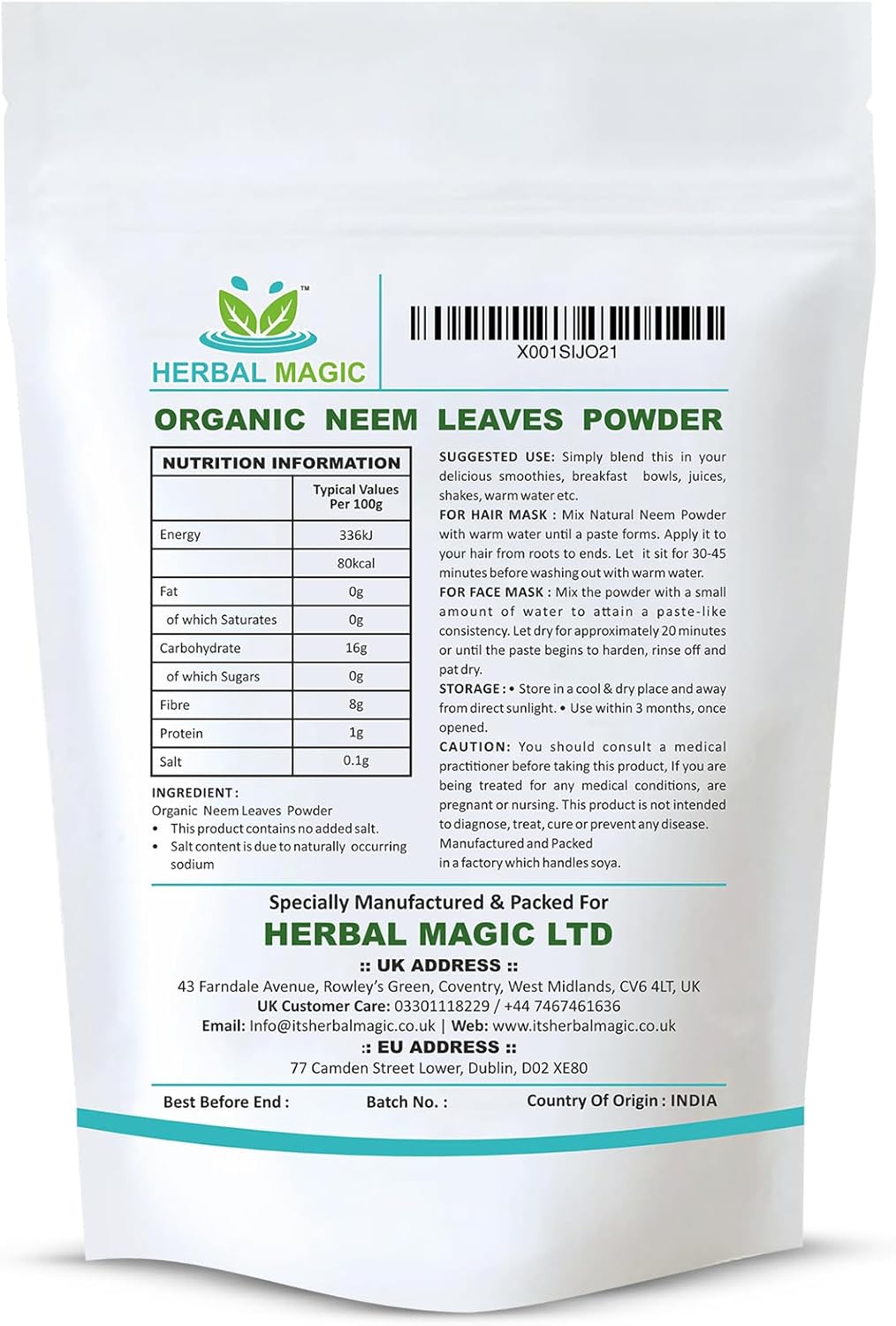 Organic Neem Leaves Powder