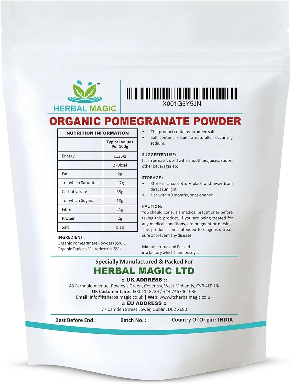 Organic Pomegranate Powder