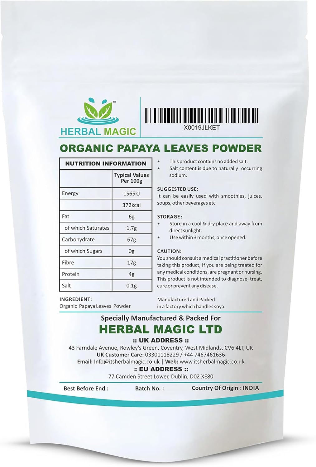 Organic Papaya Leaves Powder