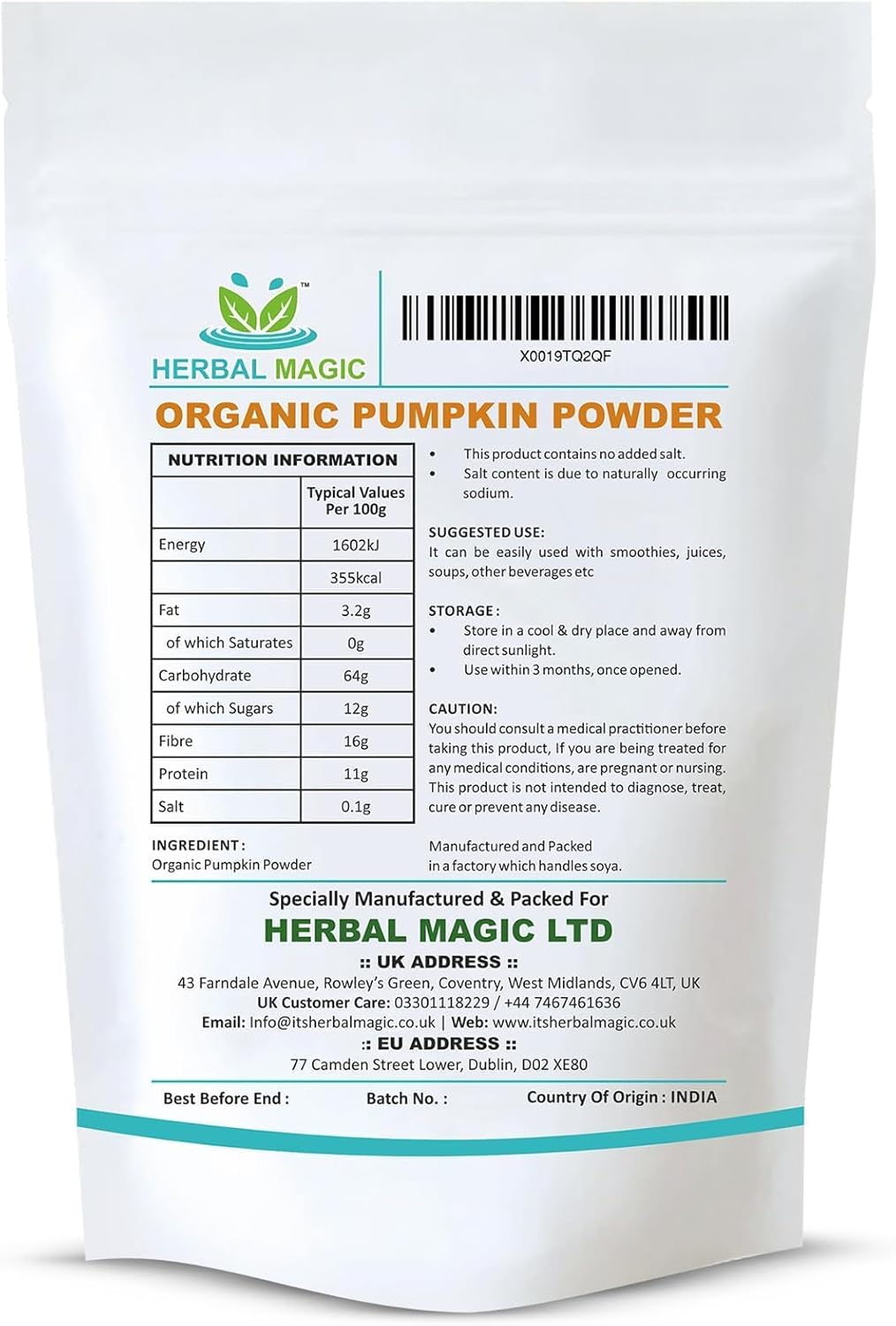 Organic Pumpkin Fruit Powder