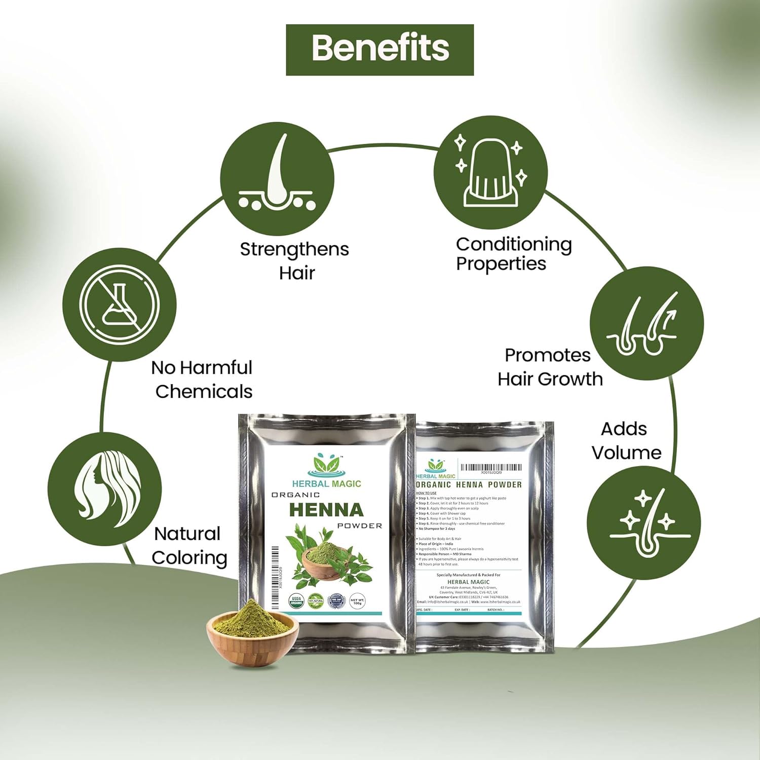 Organic Henna Powder Hair Dye