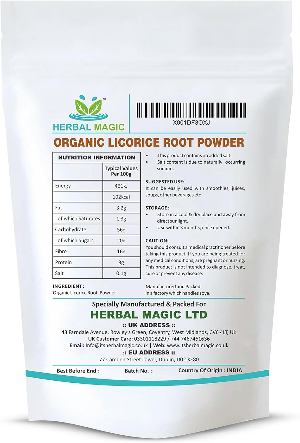 Organic Licorice (Liquorice) Root Powder (Mulethi Powder) Natural Skin Hair Mask