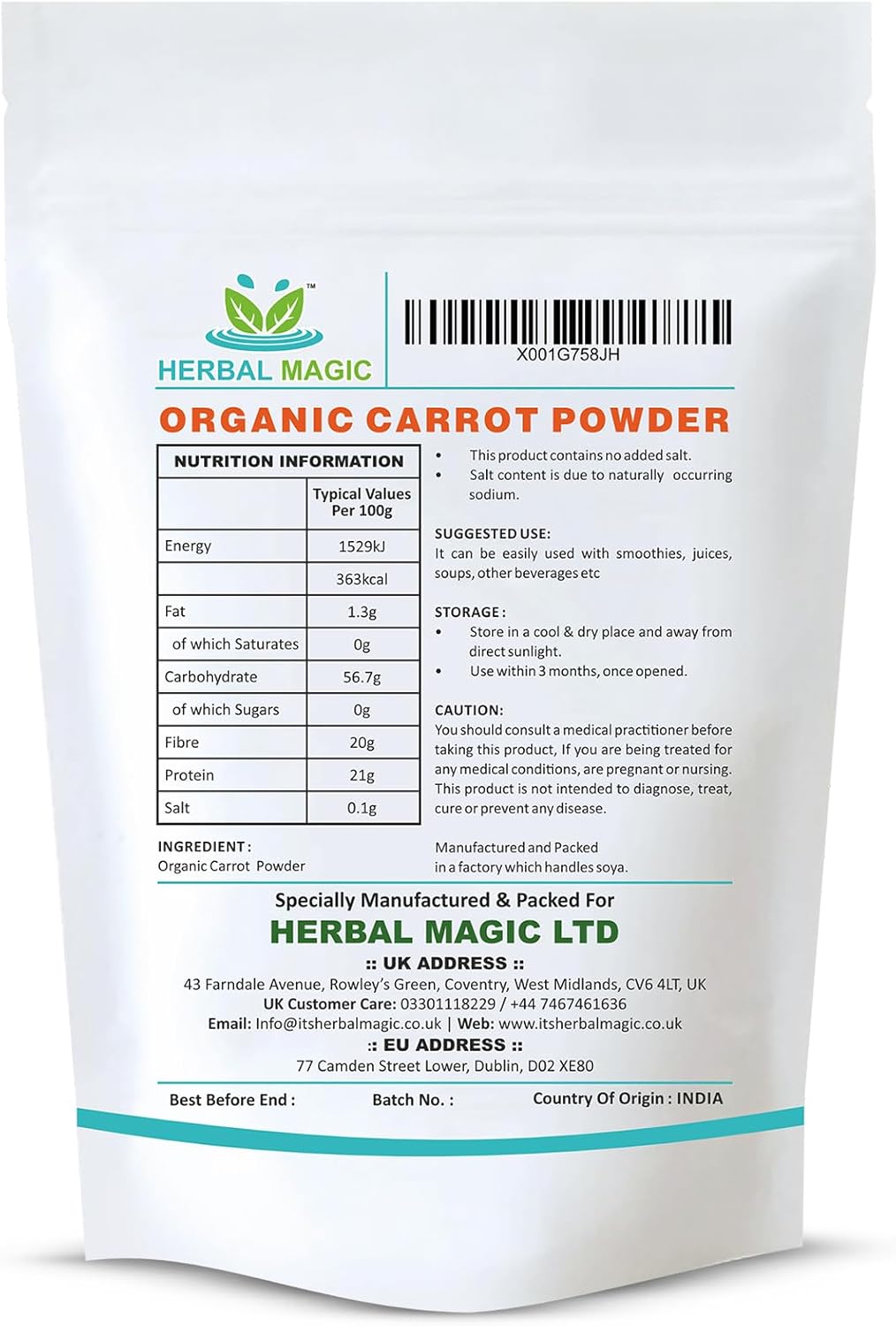 Organic Carrot Powder