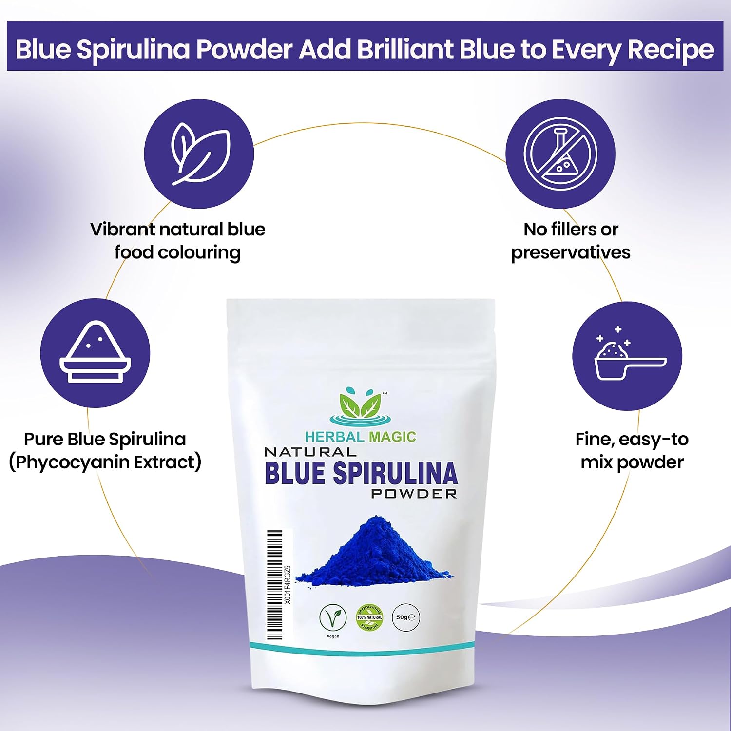 Natural Blue Spirulina Powder - 50g