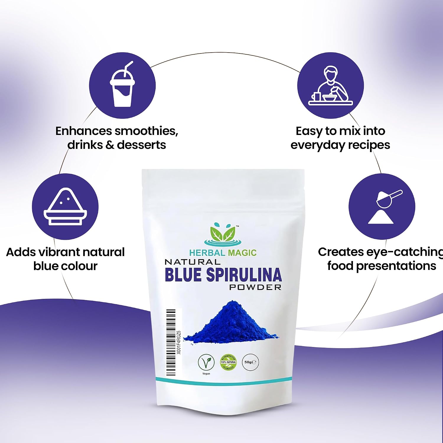 Natural Blue Spirulina Powder - 50g