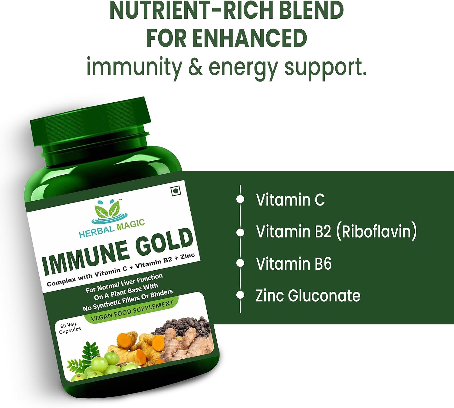Immune Gold Vegan Food Supplement Capsules