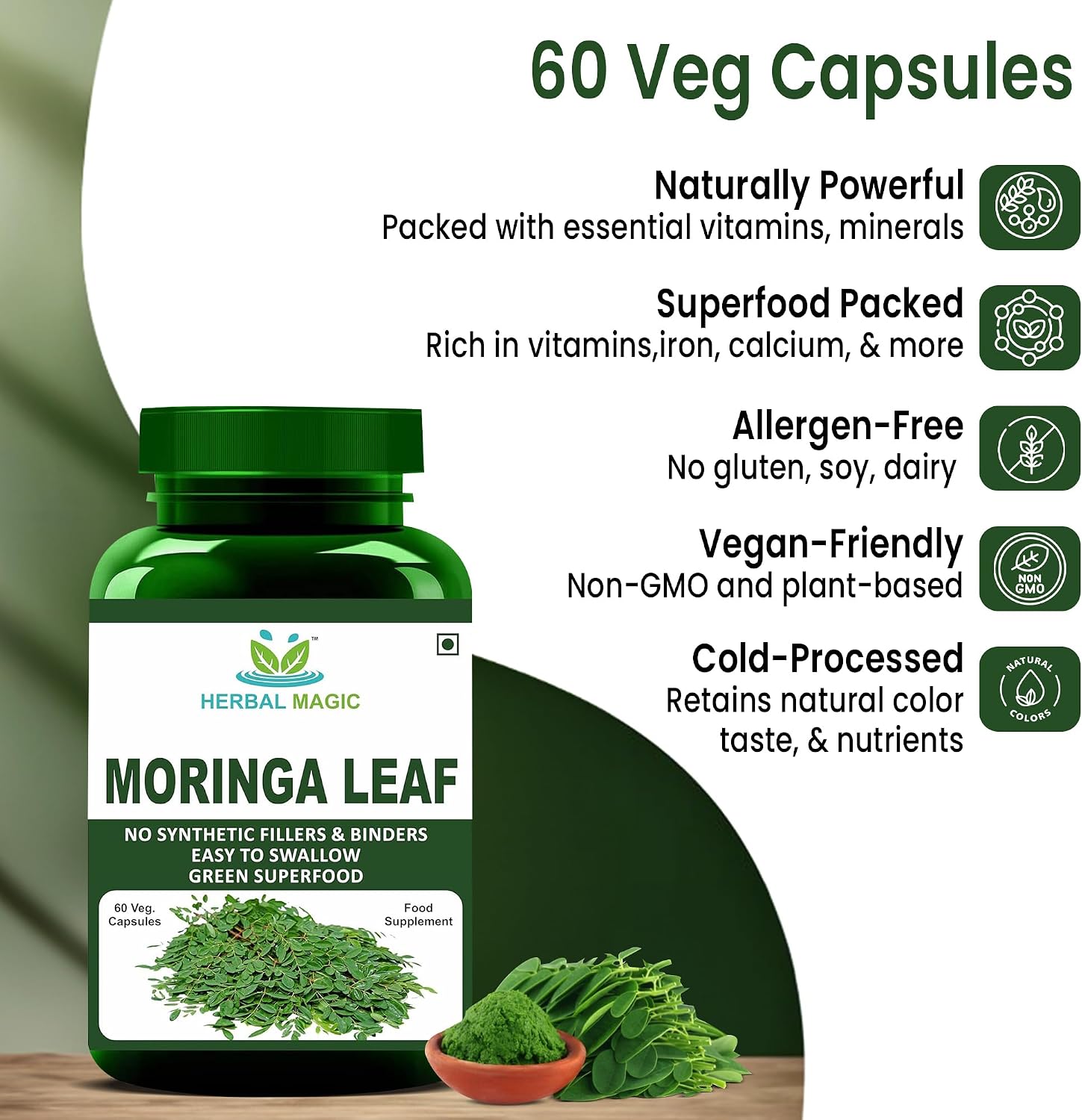 Moringa Leaves Powder Capsules