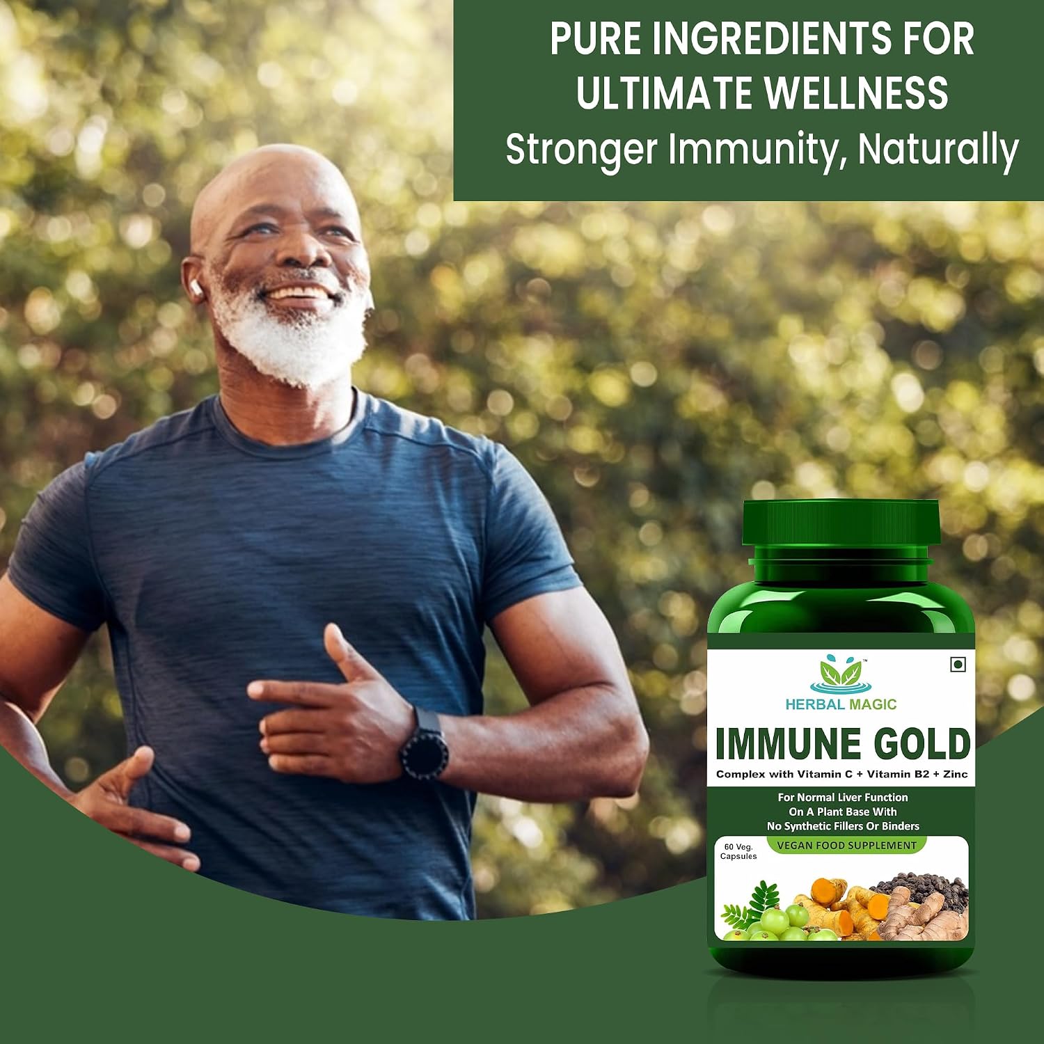 Immune Gold Vegan Food Supplement Capsules
