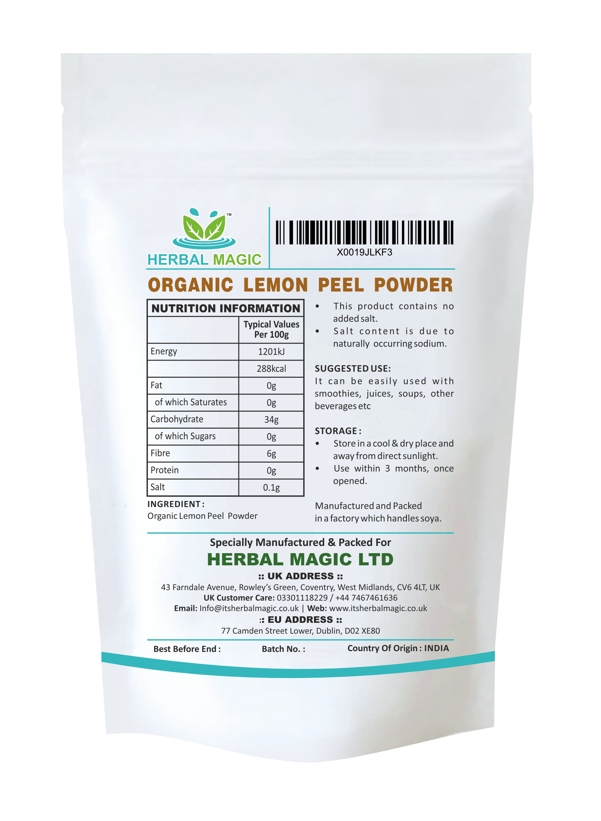 Organic Lemon Peel Powder