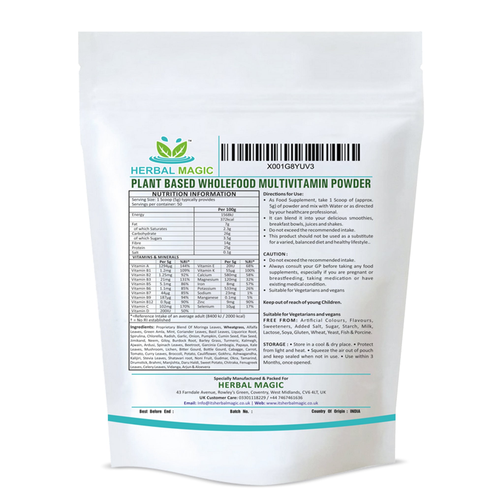Plant Based Wholefood Multivitamin Powder