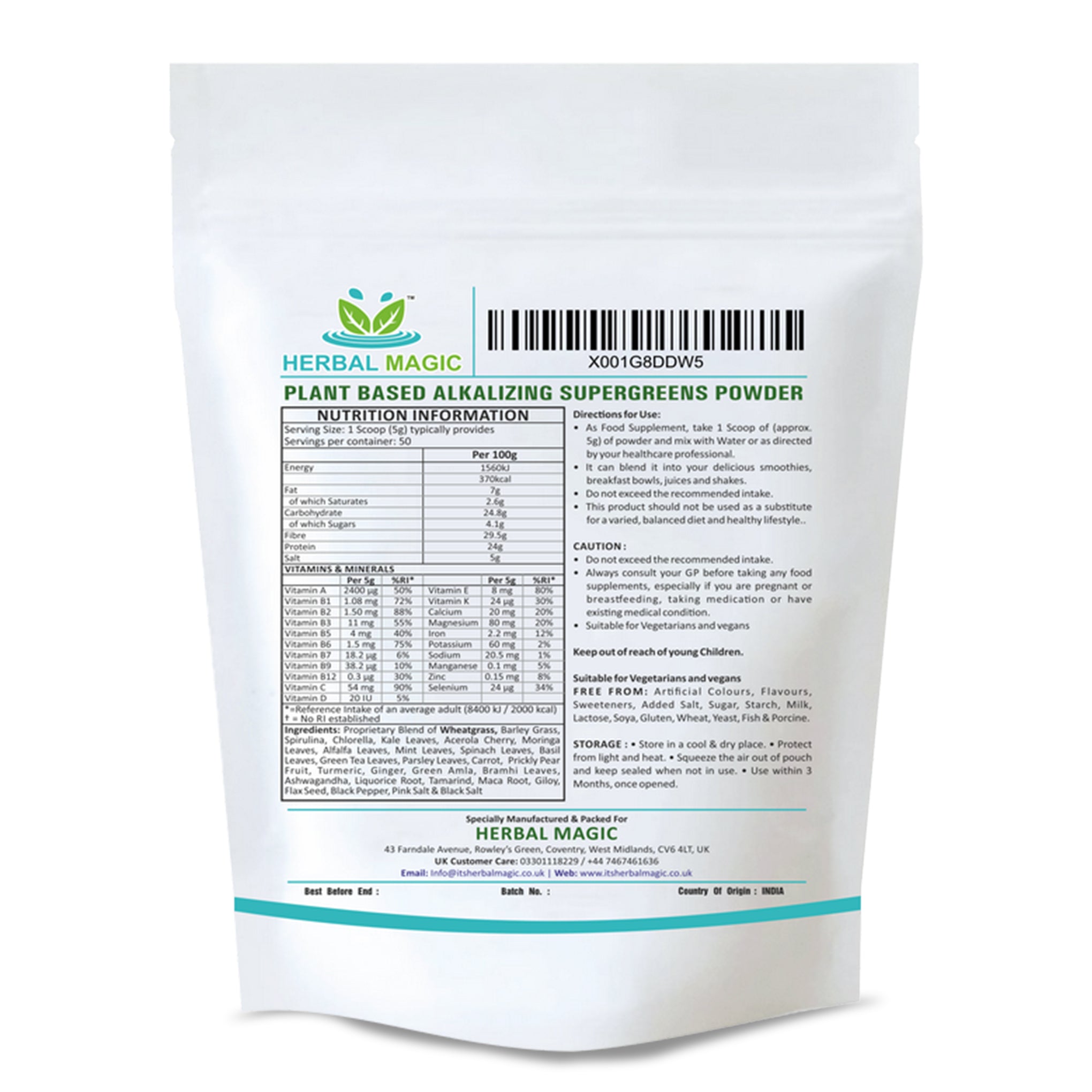 Plant Based Alkalizing Super Green Powder
