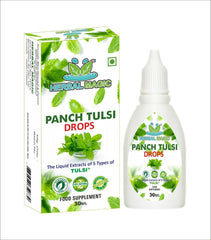 Pure & Natural Extract of Five Types of Holy Basil Drops ( Liquid Tulsi ) 30ml